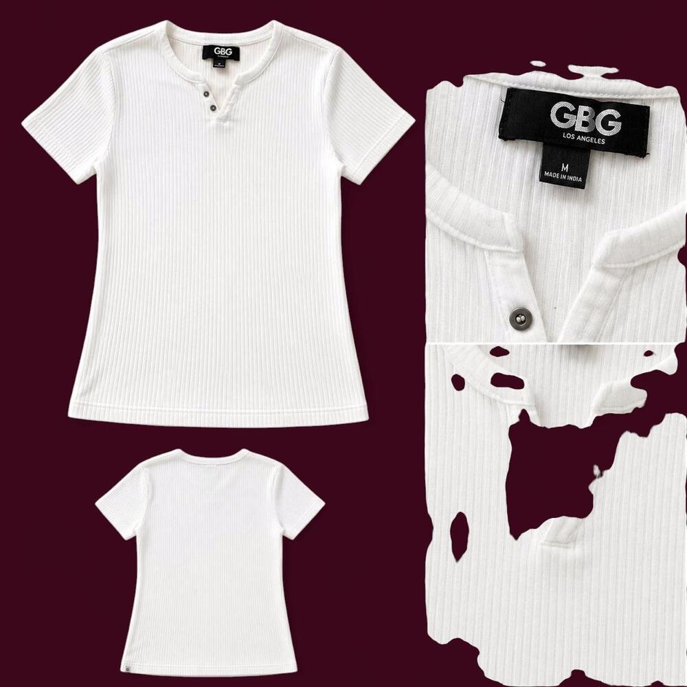 Gbg los angeles white ribbed